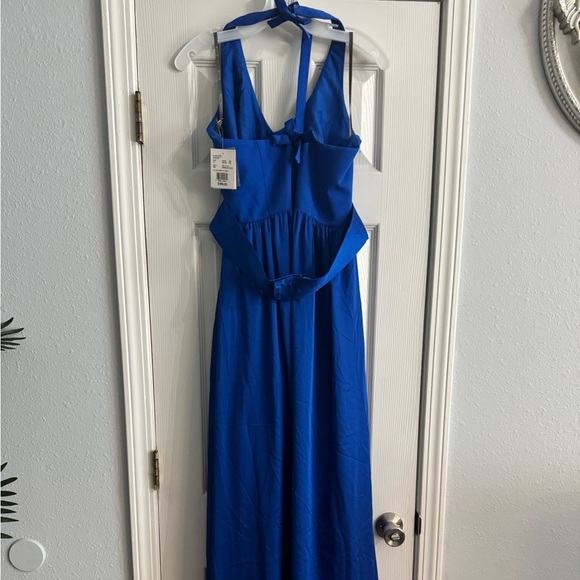 White By Vera Wang V Neck Halter Sash Bridesmaid Dress - Picture 5 of 6